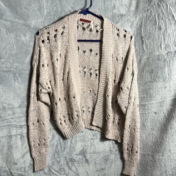 Left on Houston Anthropologie sweater open knit open front cardigan size XS - Picture 1 of 4